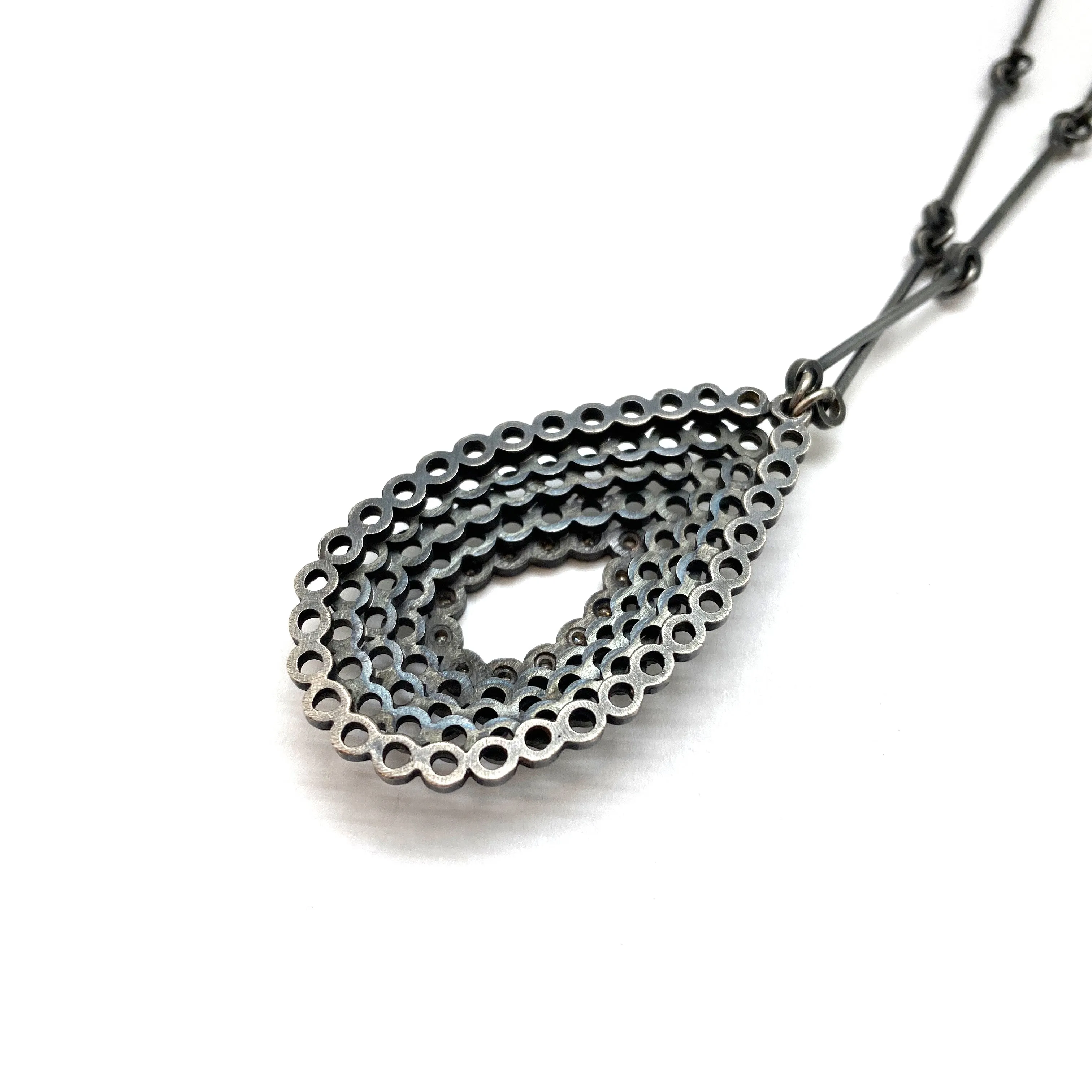 Stacked Diamond Teardrop Necklace