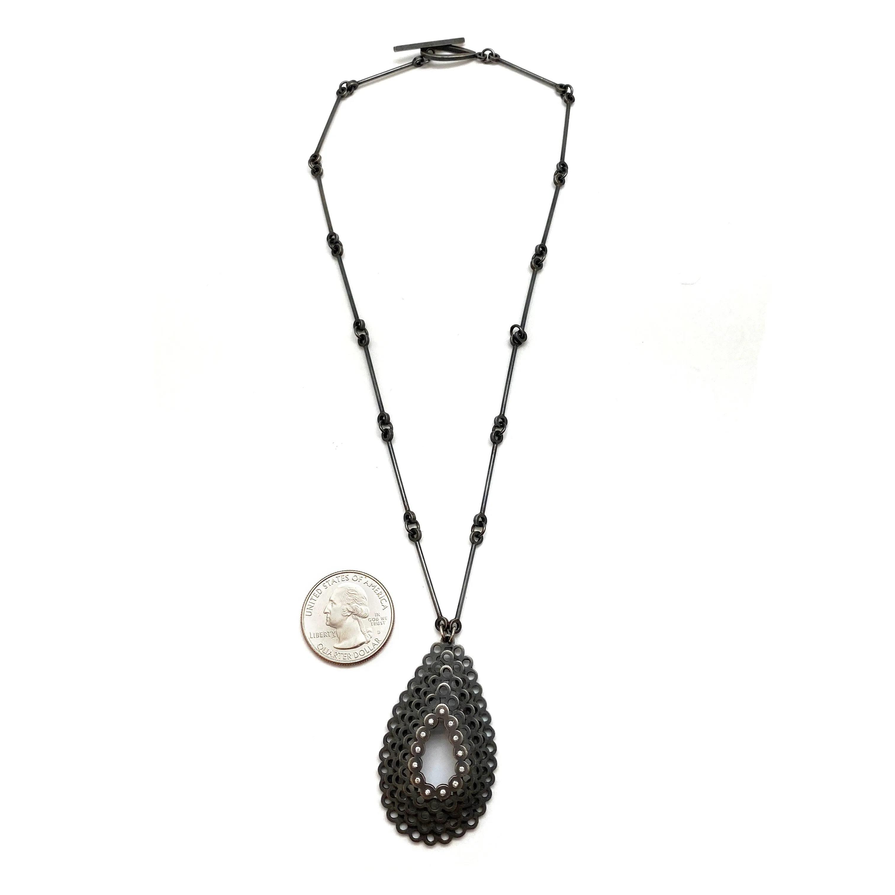 Stacked Diamond Teardrop Necklace