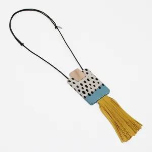 Sylca Designs - Yellow Tassel Decoupage Zoey Necklace