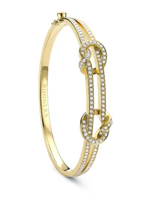 The Knot Yellow Gold Diamond Bangle