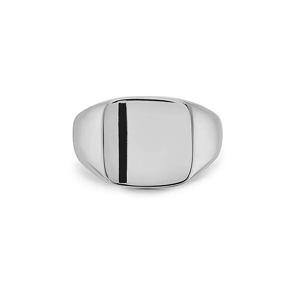 The Trixie Ring - JOEY ZAUZIG SQUARE MINIMAL BLACK BAR SIGNET RING