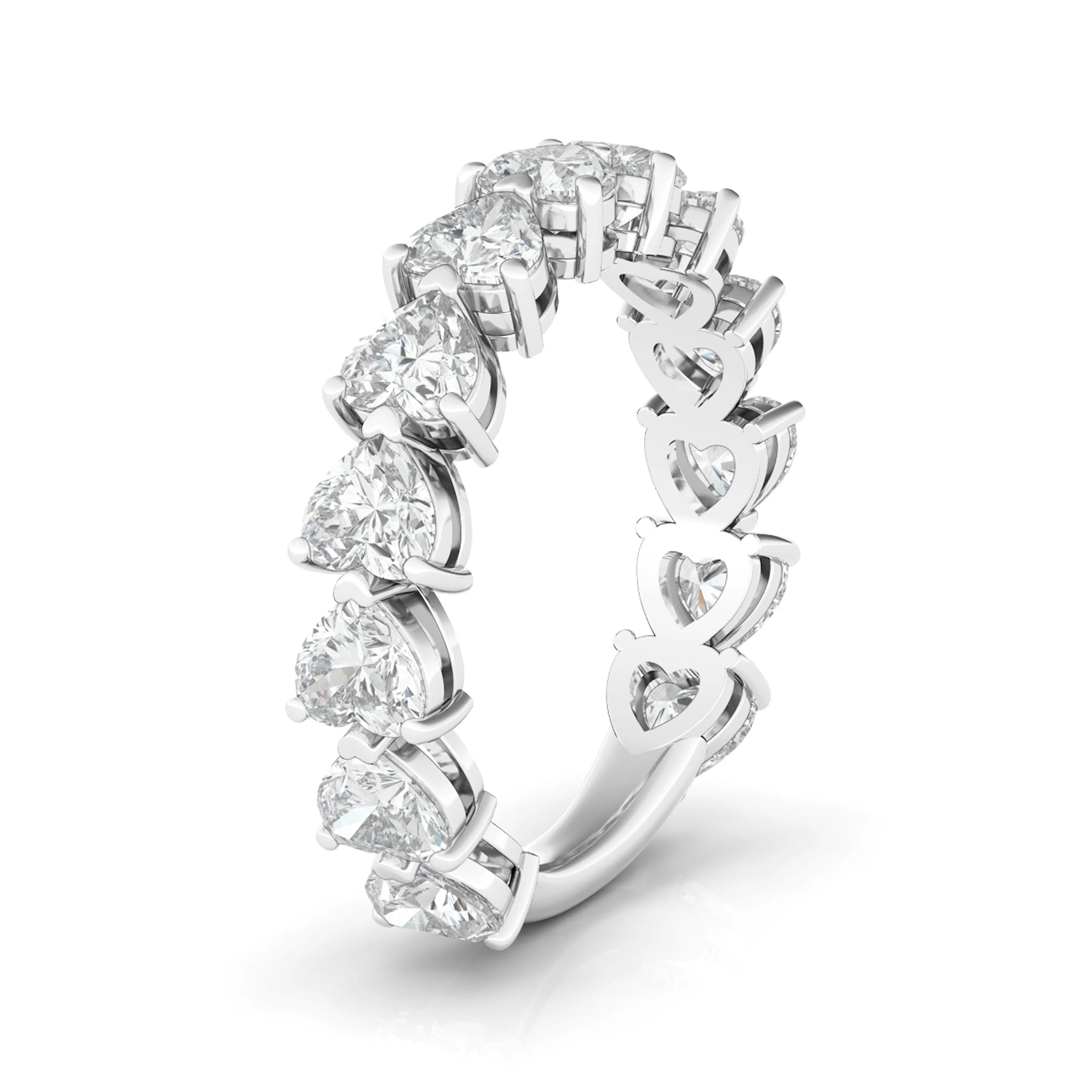 Three-Fourths Band Sideways Heart Diamond Ring