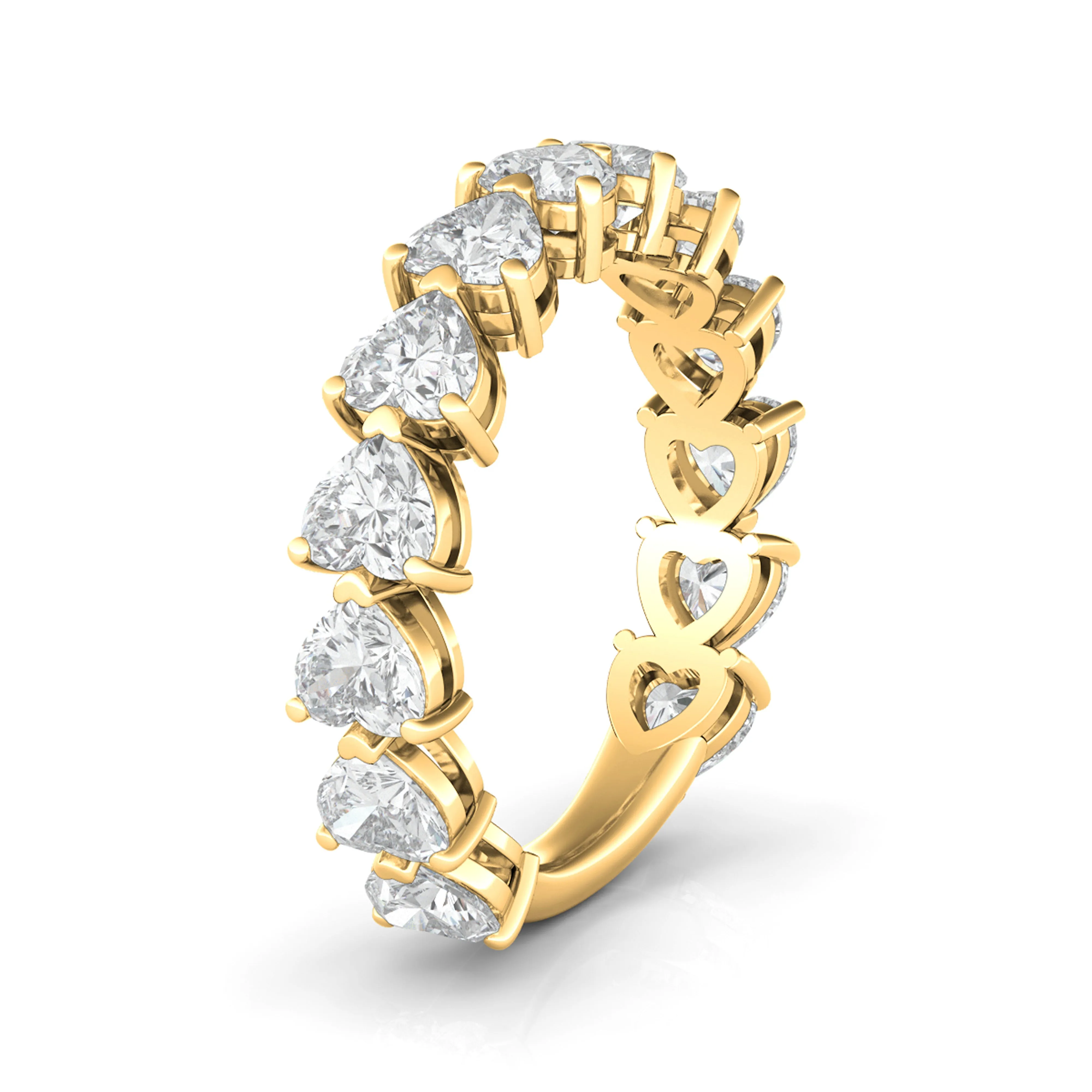 Three-Fourths Band Sideways Heart Diamond Ring