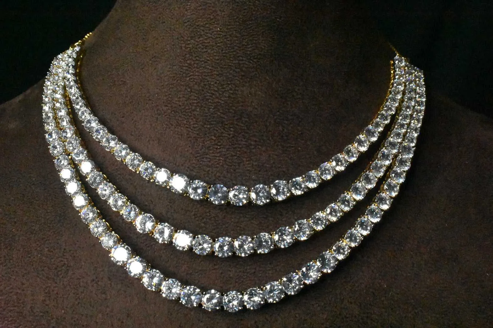 Three Layer Solitaire Diamond Necklace Set By Asp Fashion Jewellery