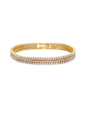 Triple Row 7'' Tennis Bracelet With Round Cut Stones Sale