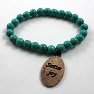 Turquoise beaded bracelet with Copper toned Scatter Joy Charm