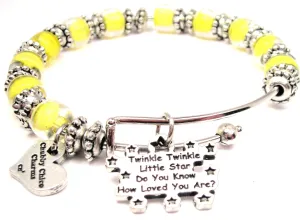 Twinkle, Twinkle Little Star Do You Know How Loved You Are 9mm Glass Beaded Single Bracelet