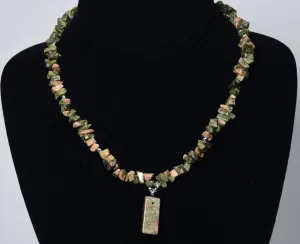 Unakite Chip Bead Necklace