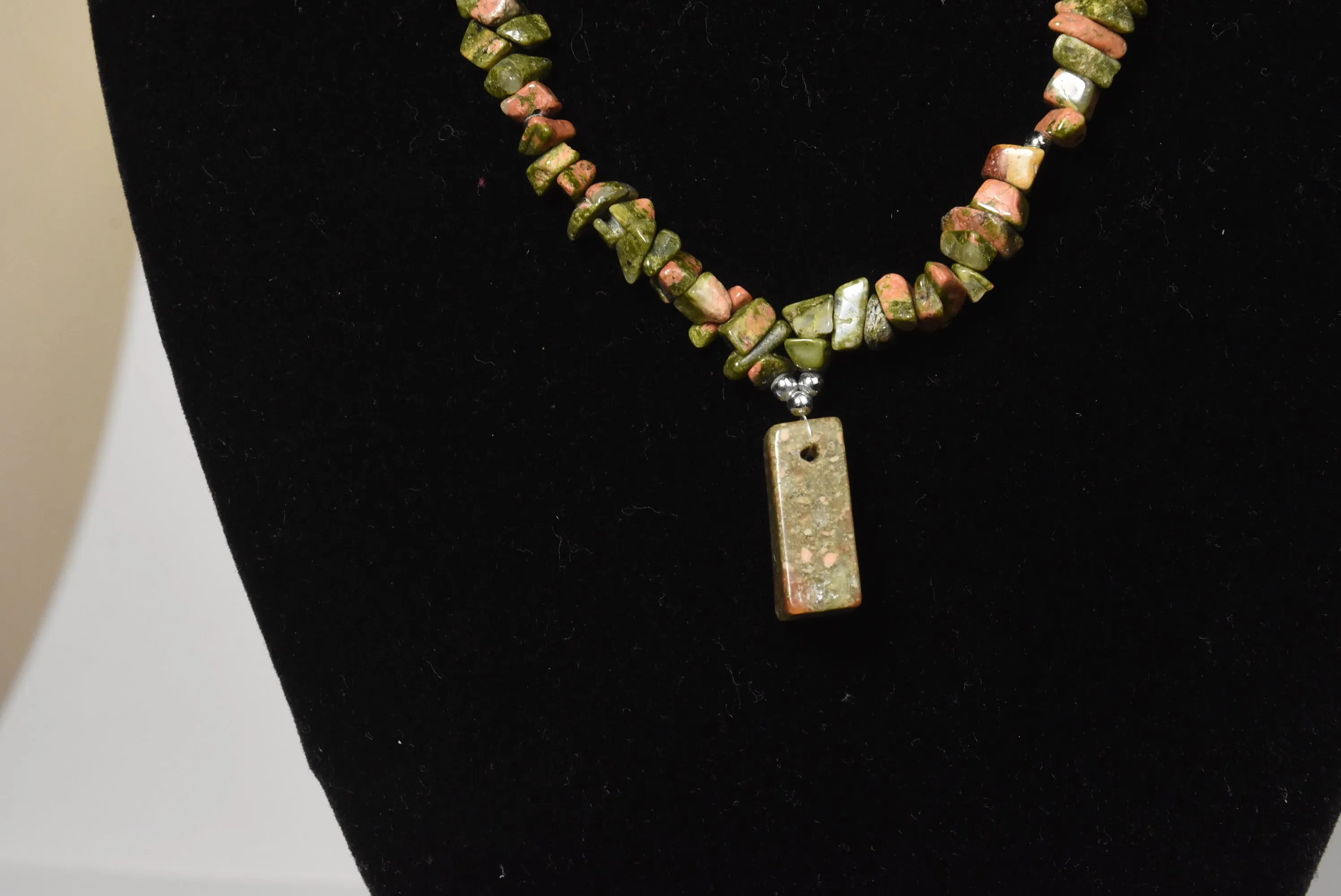 Unakite Chip Bead Necklace