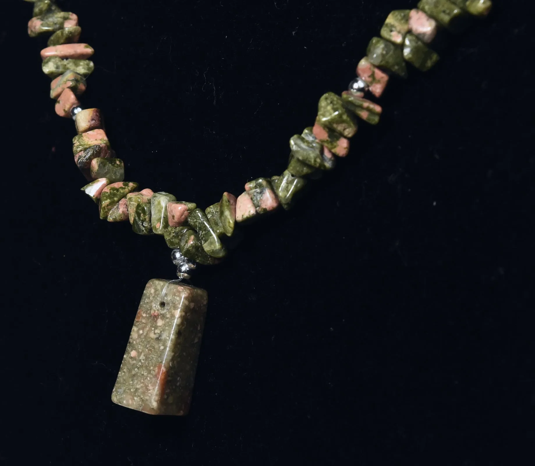 Unakite Chip Bead Necklace