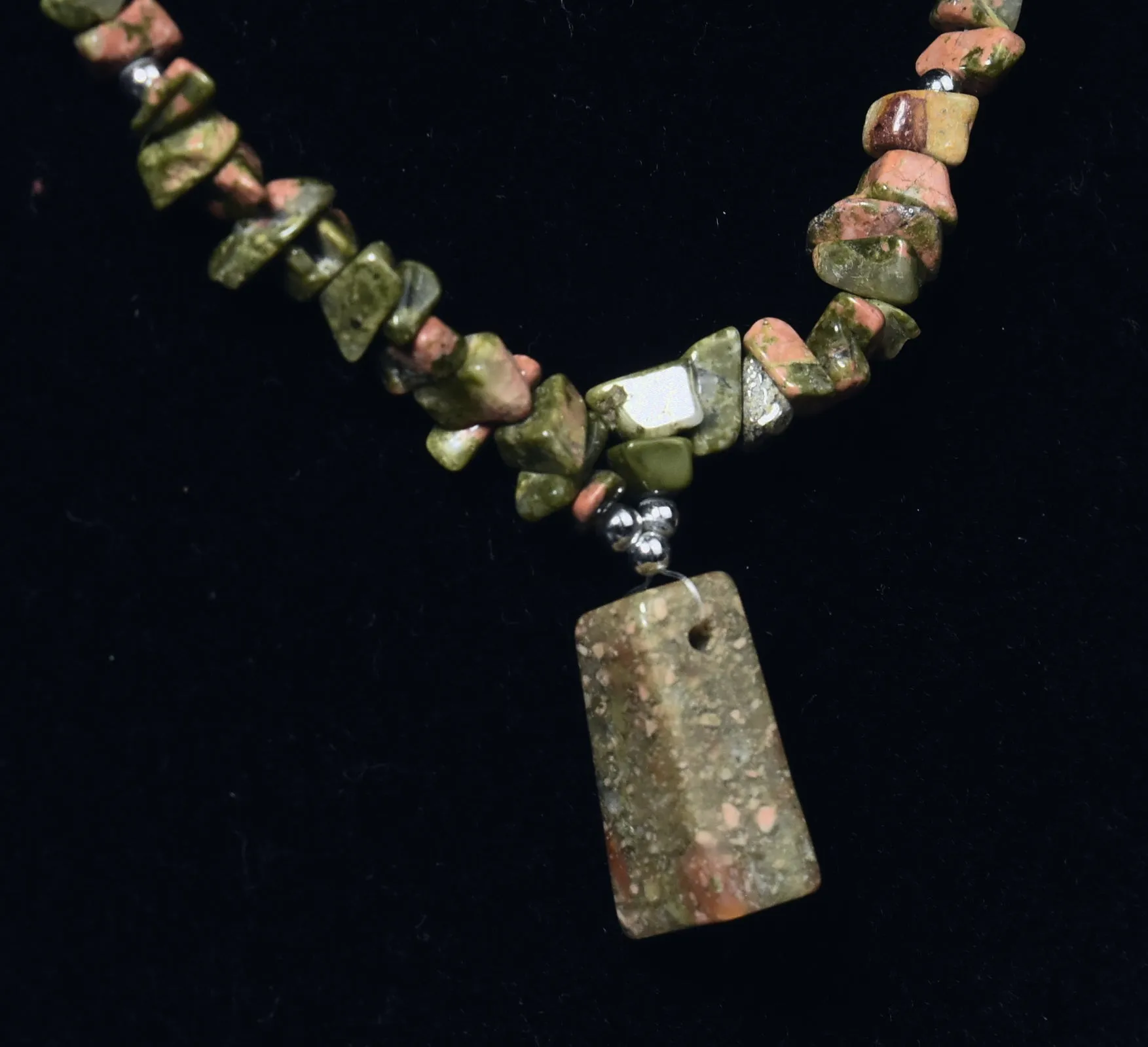 Unakite Chip Bead Necklace