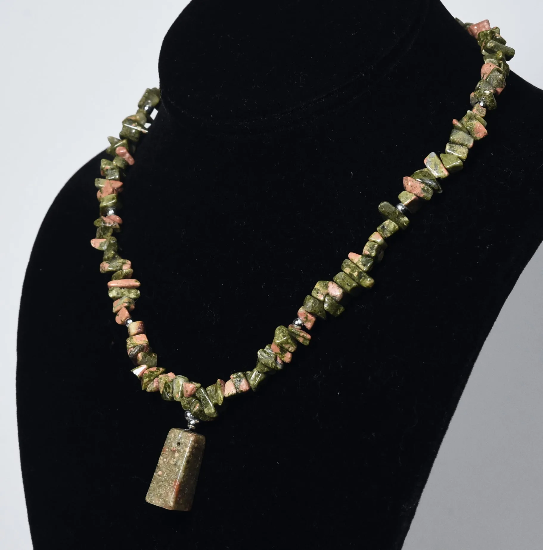 Unakite Chip Bead Necklace