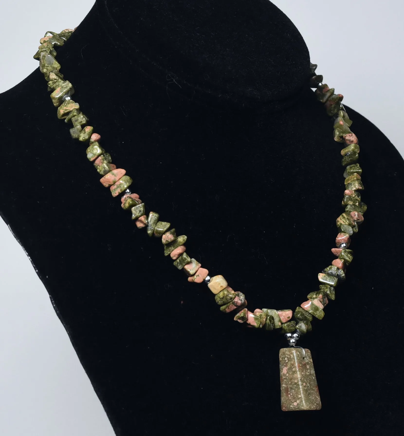 Unakite Chip Bead Necklace