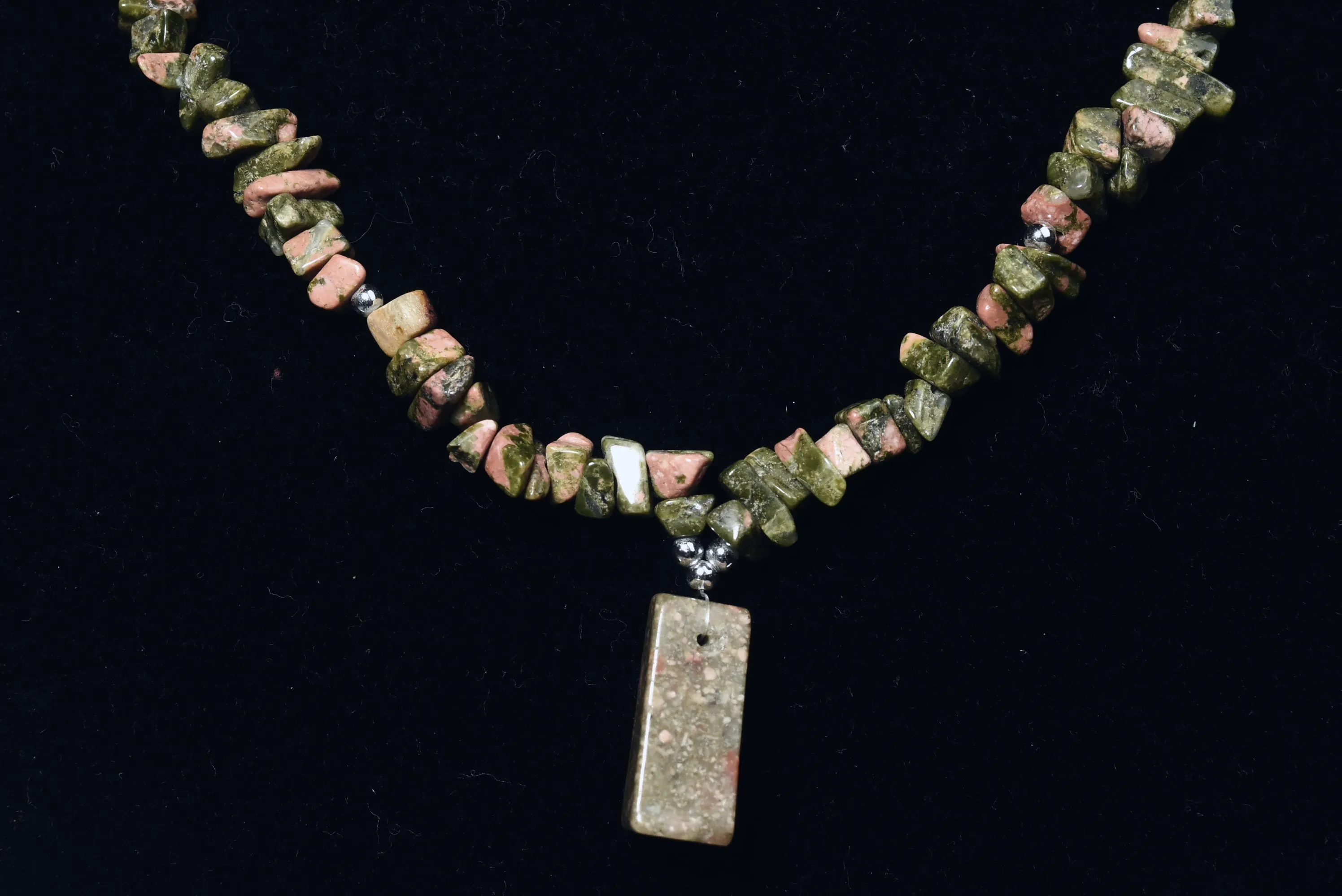 Unakite Chip Bead Necklace