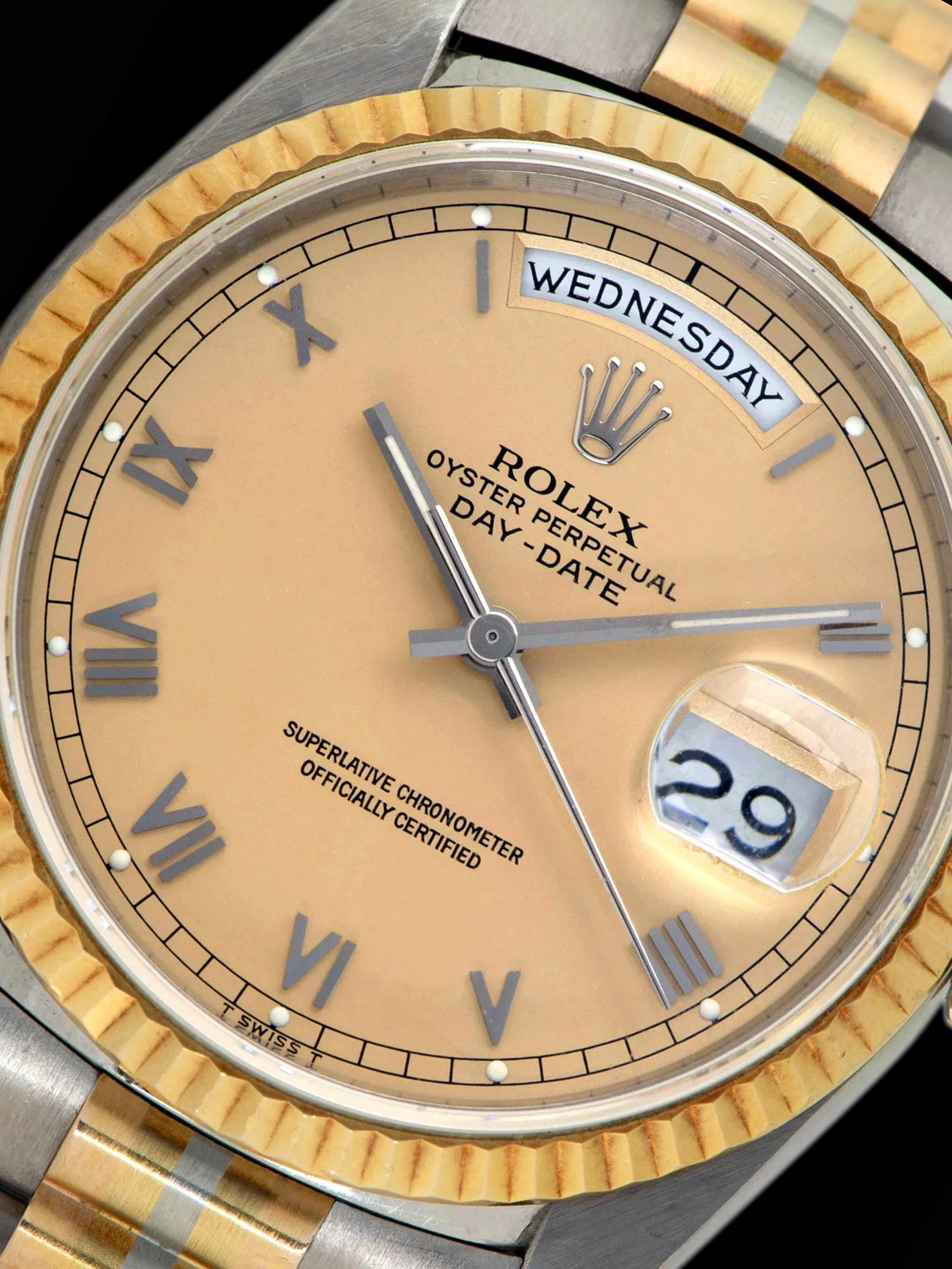 *Unpolished* 1991 Rolex Day-Date Tridor (Ref. 18239B) Salmon Dial