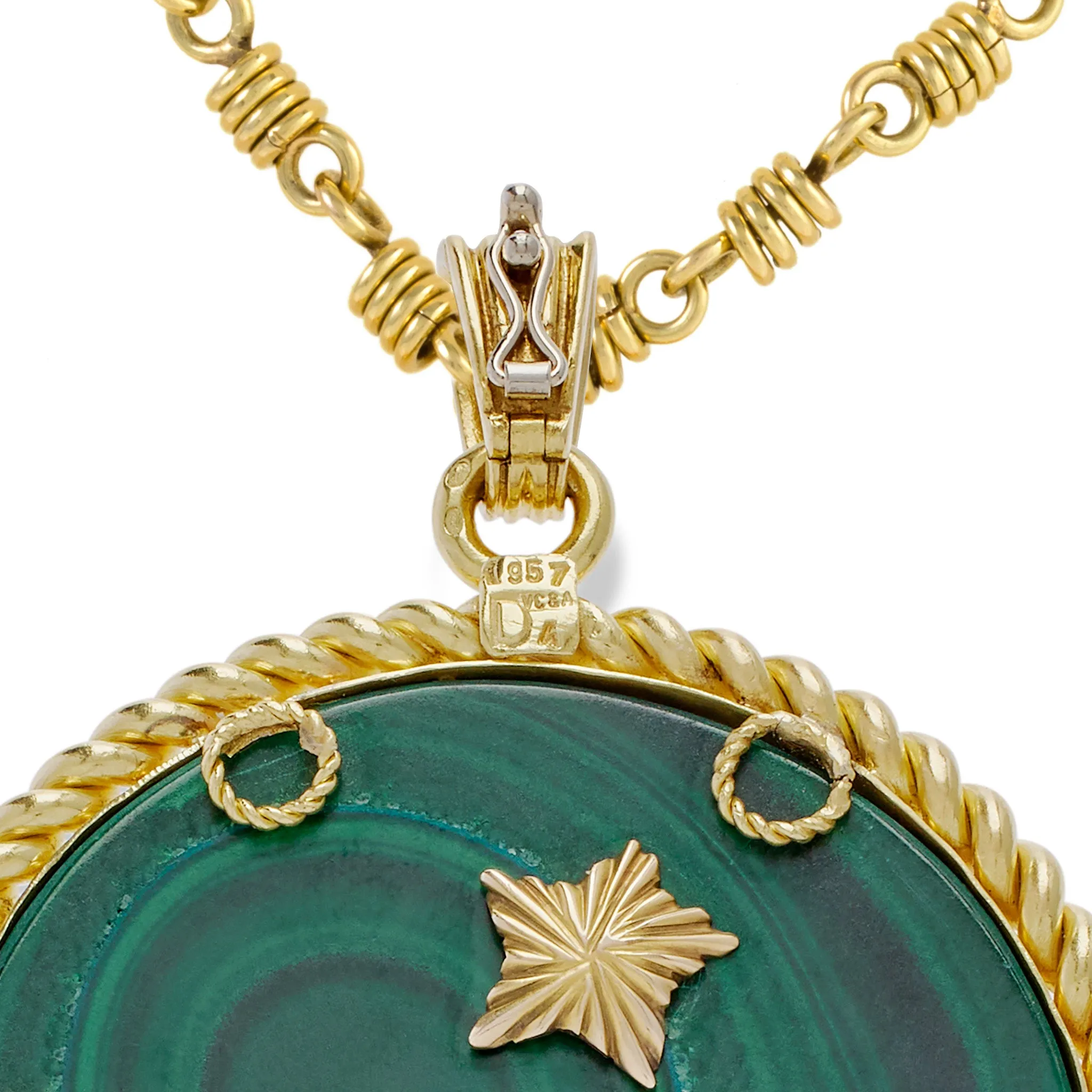 Van Cleef & Arpels Malachite and Diamond Pisces Zodiac Pendant