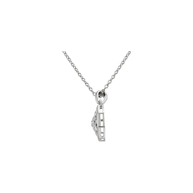 Vintage Inspired Sterling Silver .02 CT Diamond 18" Necklace