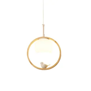 Wood Bird Pendant Lamp