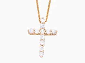 Yellow Gold Diamond Cross Pendant