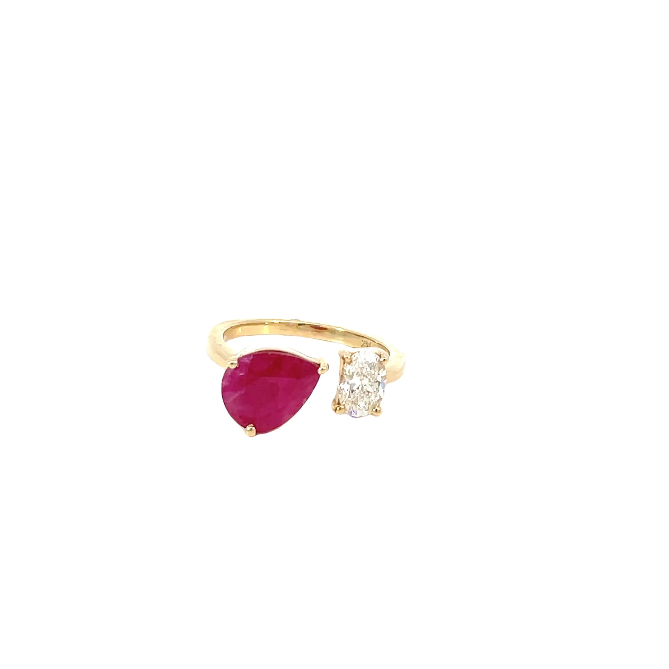 Yellow Gold Ruby Diamond Ring